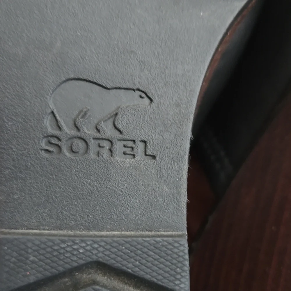 Sorel Black Leather Wedge Mule Size 7